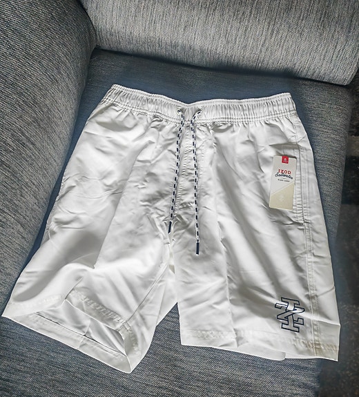 UUDET Valkoiset IZOD miesten uimashortsit, koko S/M