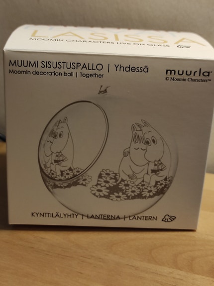 Muumi sisustuspallo, Muurla. Uusi. Yhdessä. Kynttilälyhty.