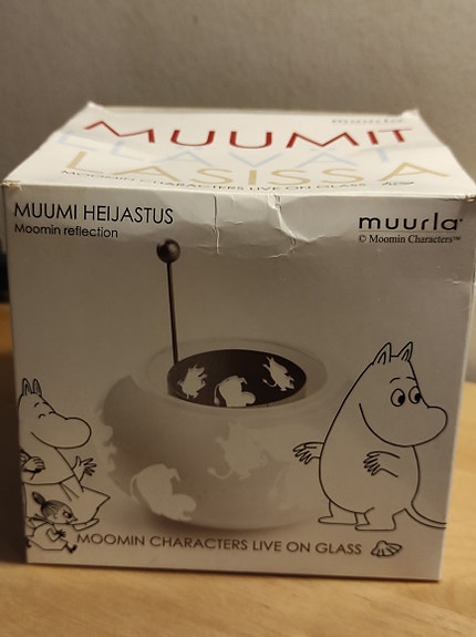 Muumi Muurla kynttilälyhty ,Heijastus. Uusi. muumit elävät lasissa