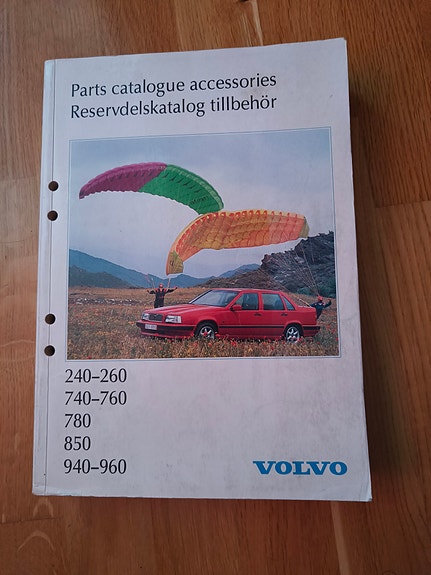 Usean volvo mallin varaosaluettelo lisävarusteille 240,, 740 ym