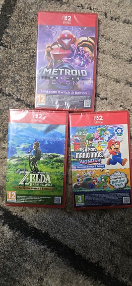 Nintendo Switch 2 pelipaketti , Mario, Kirby, Donkey Kong, Mario Tennis)