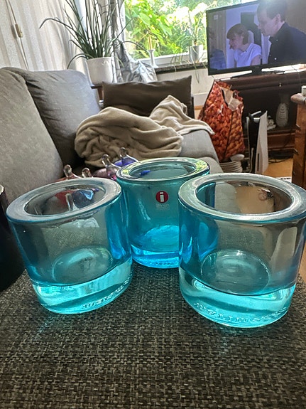 Iittala Kivi tuikkukupit turkoosi (3 kpl)