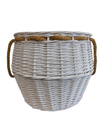 Iso valkoinen kori, halkaisija 40 cm