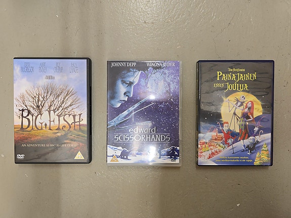 3 x Tim Burton DVD:tä