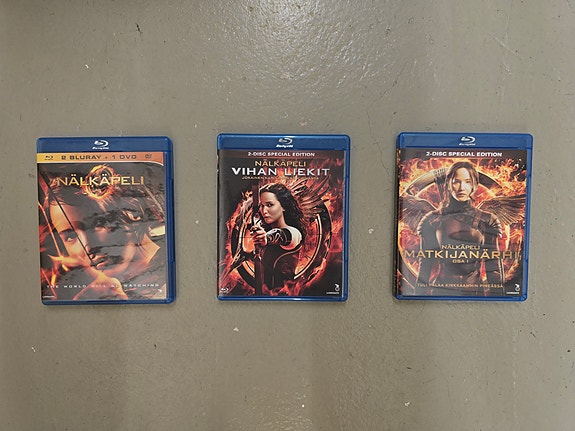 3 x Nälkäpeli Blue-ray Elokuvaa