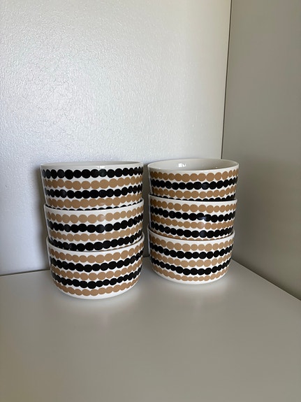 Marimekko Räsymatto kulhot musta/beige (VARATTU)