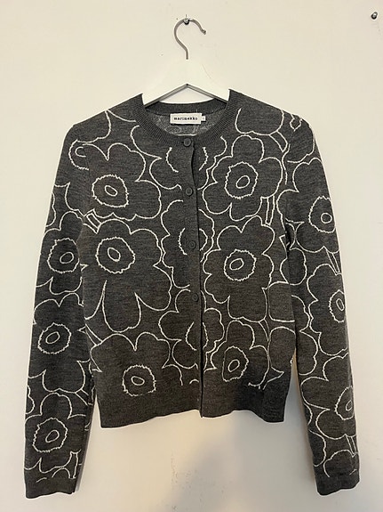 Marimekko Villi Piirto Unikko neuletakki S harmaa