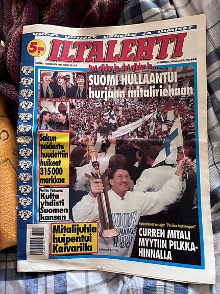 Iltalehti lehti Suomi maailmanmestaruus jääkiekko 1995
