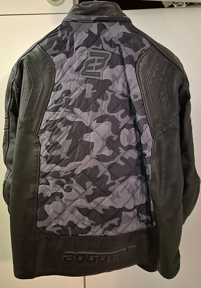 Bogotto miesten nahkatakki M musta harmaa camo