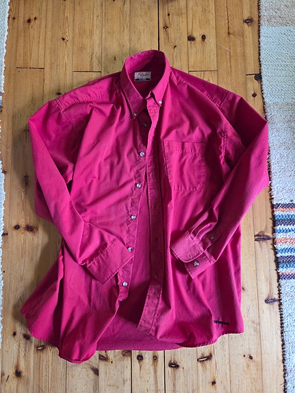 Vintage miesten kauluspaita XL punainen