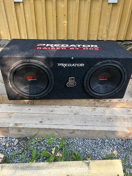 Predator tuplasubwoofer kotelo + MDS Torque XTR vahvistin