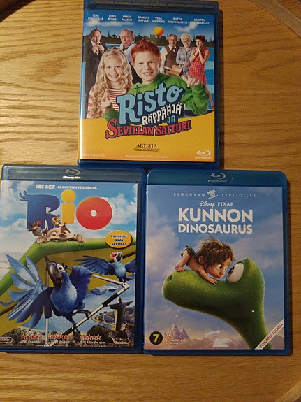 Risto Räppääjä, Rio ja Kunnon dinosaurus Blu-ray -elokuvat