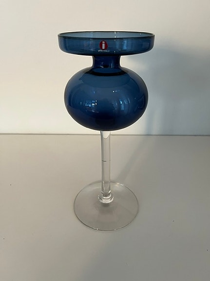 Iittala sininen kynttilänjalka 2660