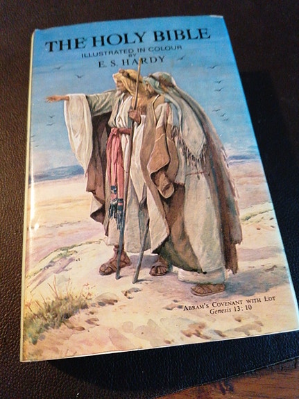 The Holy Bible kuvitetttu englanninkielinen Raamattu kovakantinen