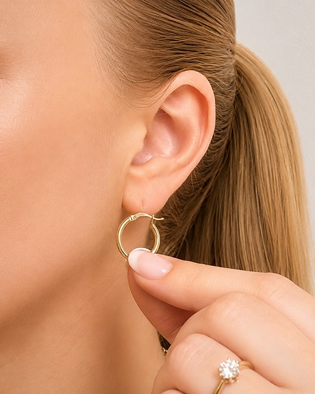 14K kultaiset rengaskorvakorut 13 mm