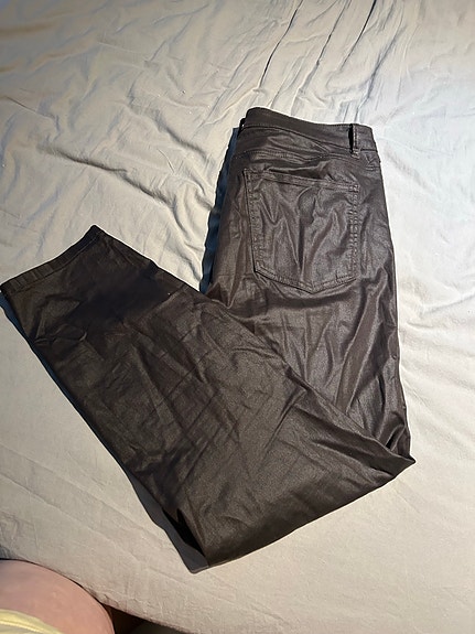 KappAhl xlnt pinnoitetut housut, koko 50 / Dark brown coated jeans, size 50