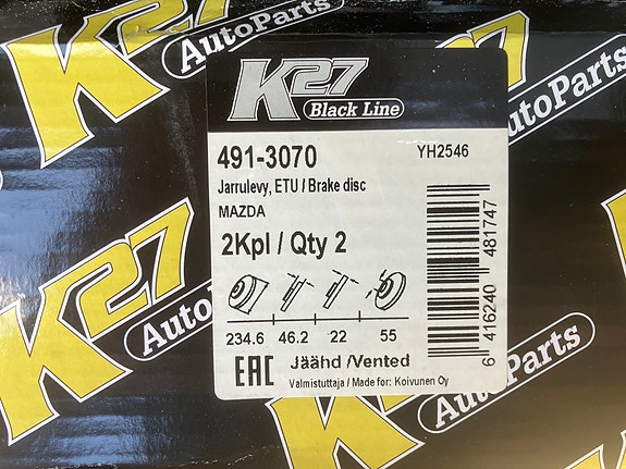 Mazda 323 BJ 1.3/1.5 Etujarrulevyt 235mm 99-03
