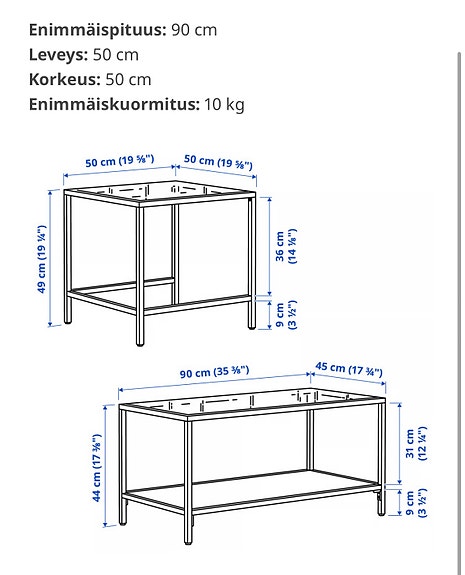 IKEA Vittsjö sohvapöytä musta / lasi