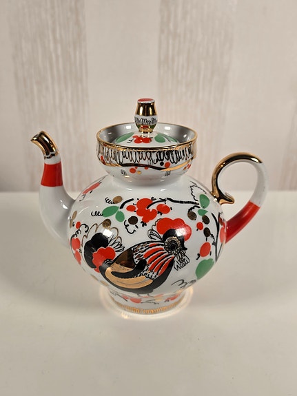 Vintage Lomonosovin Kukko teekannu,  USSR