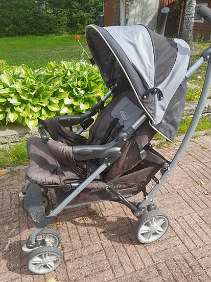 Graco lastenrattaat harmaa-musta kuomurattaat