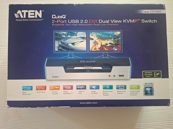ATEN CubiQ CS1642 2-port USB DVI Dual View KVMP Switch