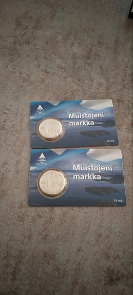 Rahapaja Muistojeni markka 1 mk juhlaraha 2kpl
