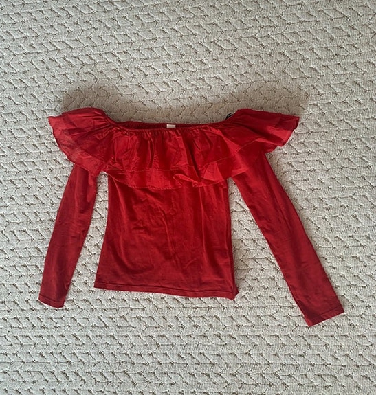 H&M punainen off shoulder -paita XS