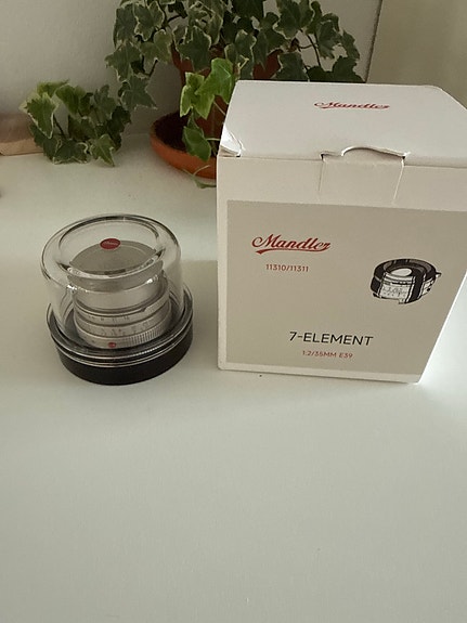Mandler 7-element 35mm E39 -objektiivi hopea Nickel brass