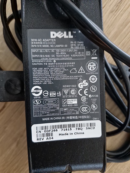 Dell 90W kannettavan virtalähde