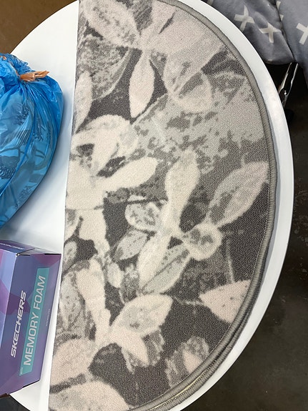 Pyöreä kuviollinen matto harmaa / beige
