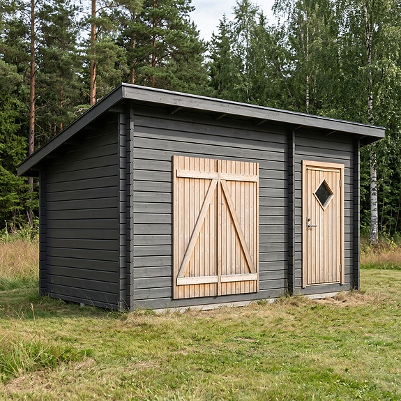 Varasto + wc 10,5m2 42mm hirsi alle 90,-/kk!!!!!