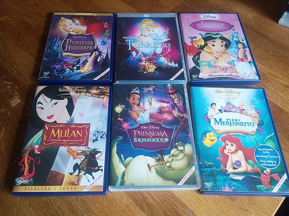 Disney prinsessa DVD-paketti 6 elokuvaa