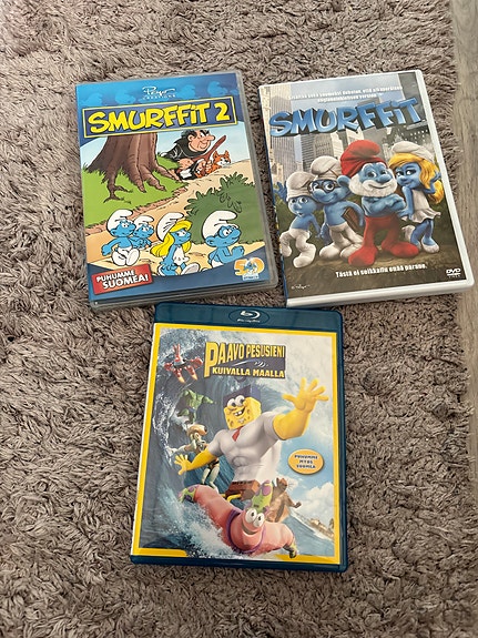 Smurffit 2 DVD, Smurffit DVD ja Paavo pesusieni Blu-ray