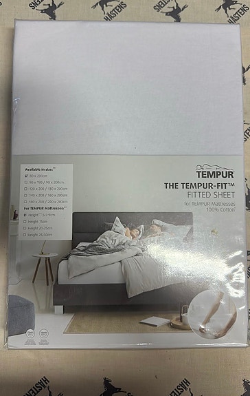 UUSI Tempur-Fit™ lakana 80x200cm – avaamaton, valkoinen