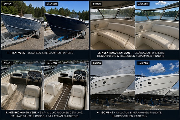 Veneiden detailing | Veneen pesu, kiillotus, keraaminen pinnoite Uusimaa