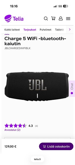 JBL Charge 5 Bluetooth-kaiutin musta