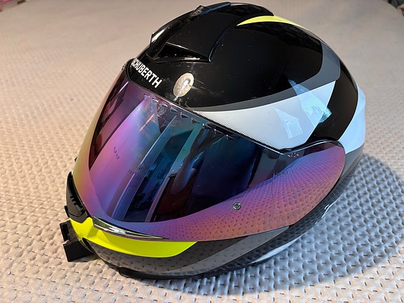 Avattava Schuberth C3 Pro -kypärä L-koko musta/keltainen