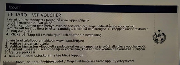 JARO FF VIP-lippu