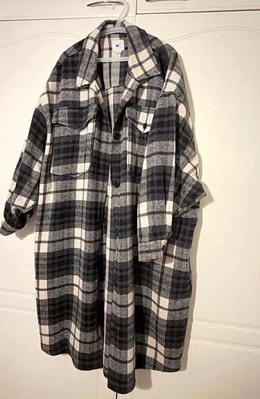 Pitkä ruudullinen takki xxl-xxxl