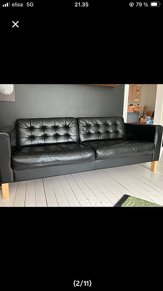 Nahkasohva Ikea Karlstad/Landskrona