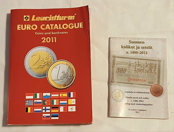 Rahaluettelot: Suomen kolikot ja setelit 2012 + Leuchtturm Euro Catalogue 2011
