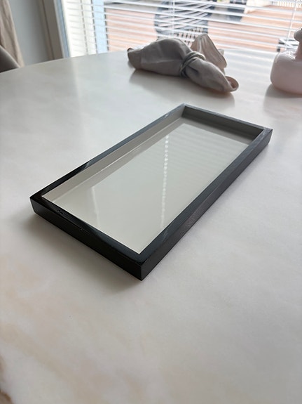 H&M Home suorakulmainen, lakattu tarjotin musta