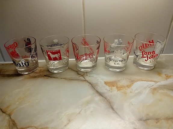 Whisky lasit 5kpl(1980-luku)