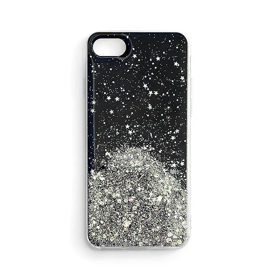 Wozinsky Star Glitter suojakuori, iPhone 12 Mini - Musta
