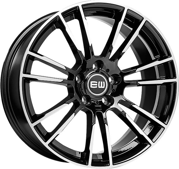 8.5X19 5X120 ET30 KR72.6 Elit Wheels EW01 Black / Polished 760kg