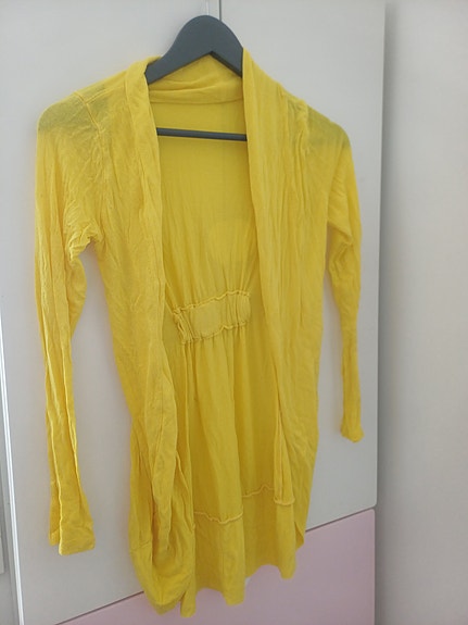 Keltainen bolero / neuletakki / paita M