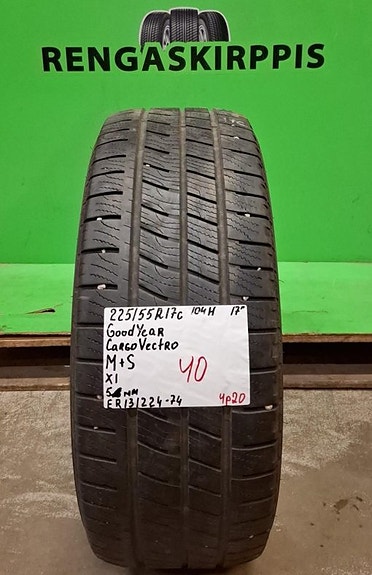 225/55R17C GoodYear Cargo Vectro 104H Keski-Euroopan kitka 5mm