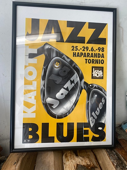 Kalottjazz & Blues -juliste 1998 Haparanda Tornio, kehystetty