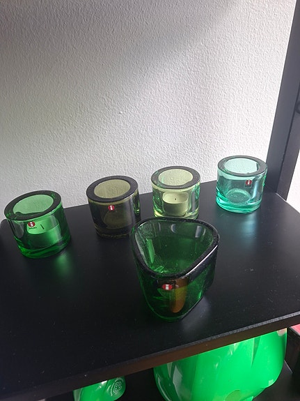 Iittala Kivi tuikkukipot vihreä sävysetti