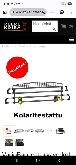 Kulkukoira Vario Barrier HR Small koiraverkko